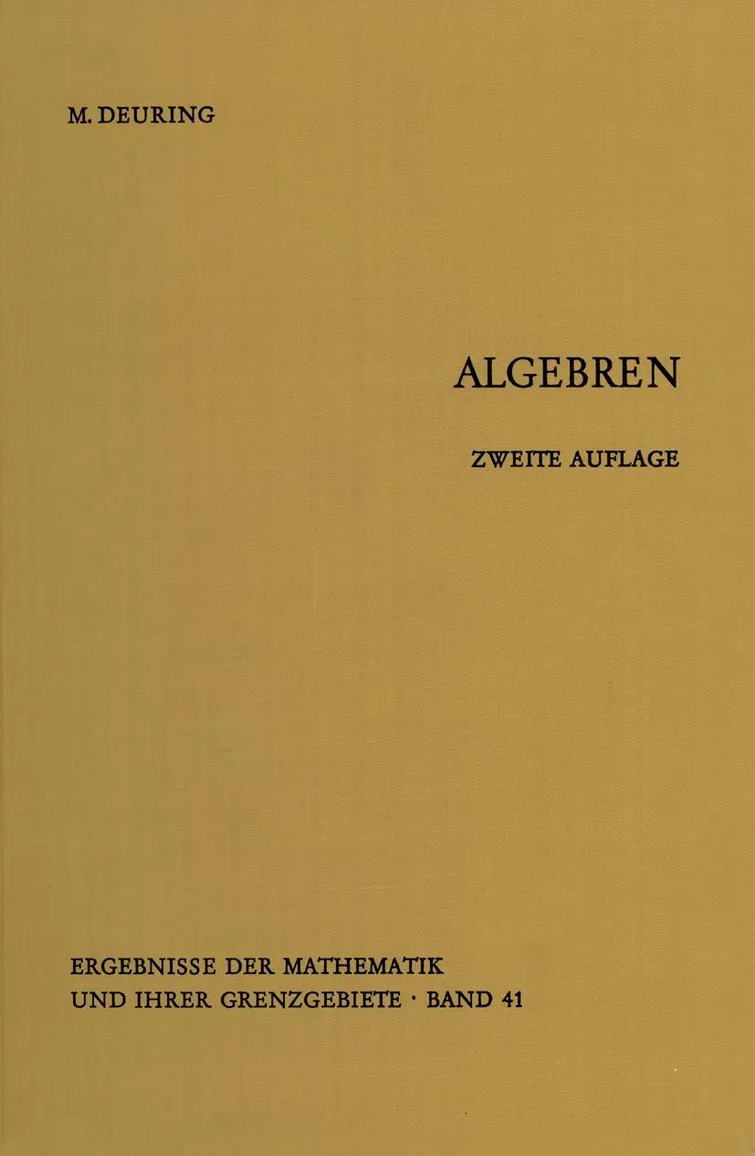 Cover: 9783642855344 | Algebren | Max Deuring | Taschenbuch | viii | Deutsch | 2012