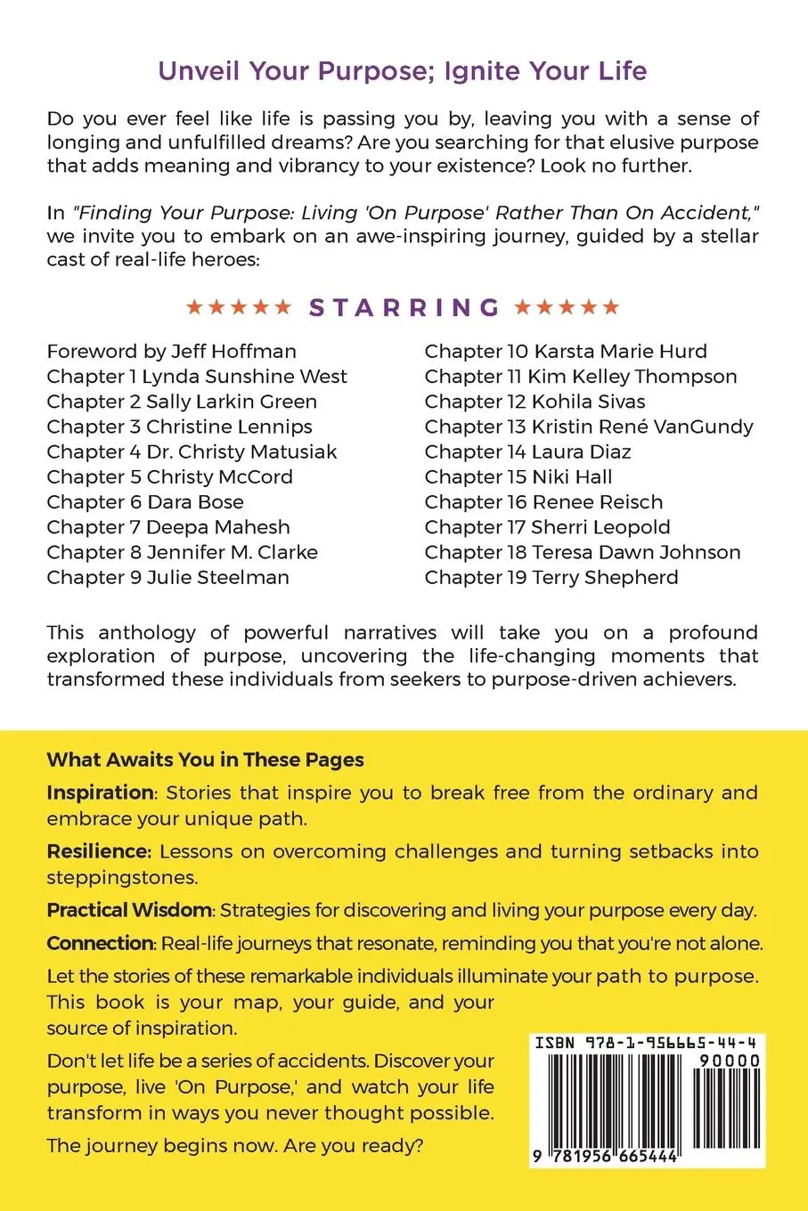 Rückseite: 9781956665444 | Finding Your Purpose | Living 'On Purpose' Rather Than On Accident
