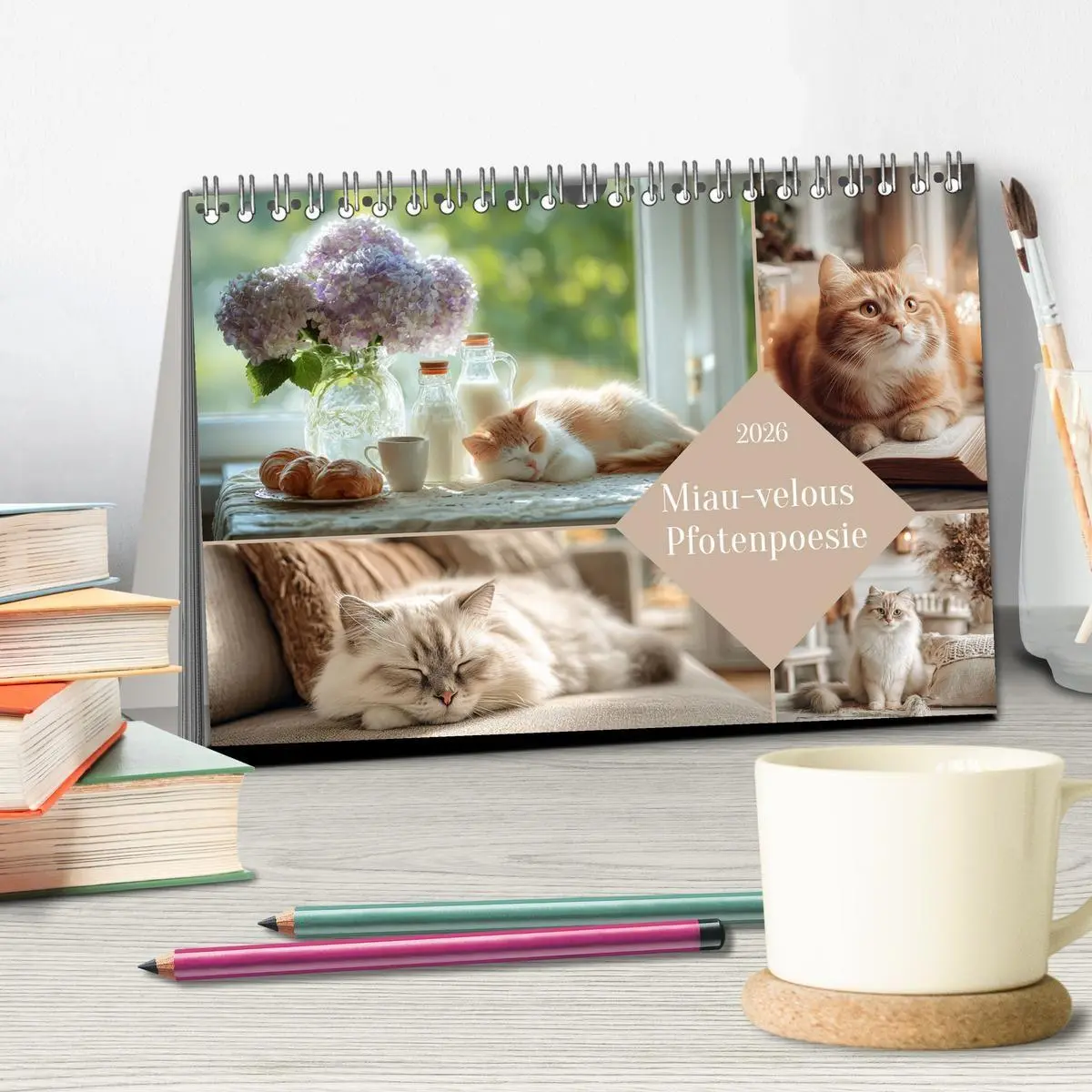 Bild: 9783516665444 | Miau-velous Pfotenpoesie (Tischkalender 2026 DIN A5 quer), CALVENDO...