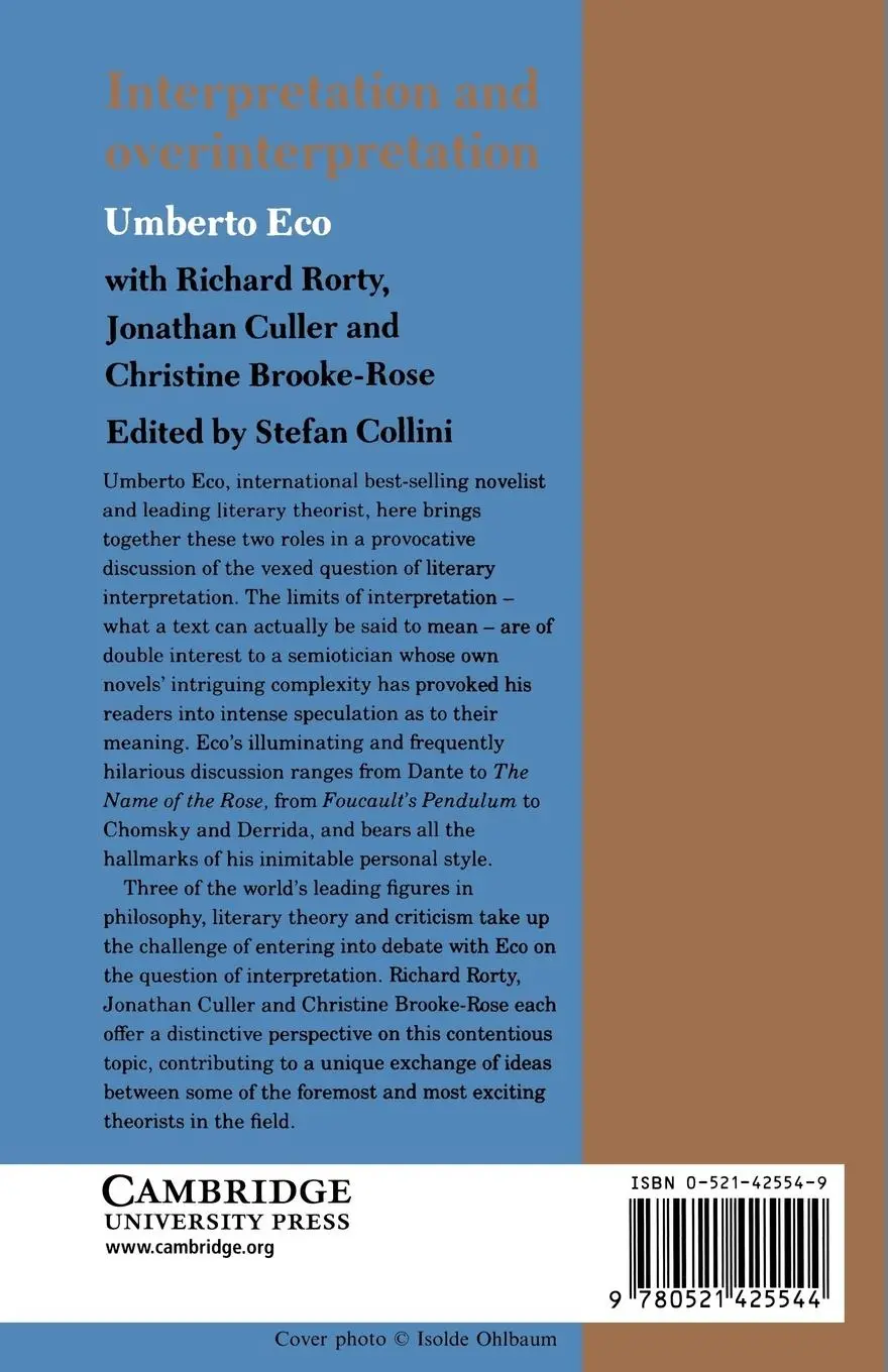Rückseite: 9780521425544 | Interpretation and Overinterpretation | Umberto Eco (u. a.) | Buch