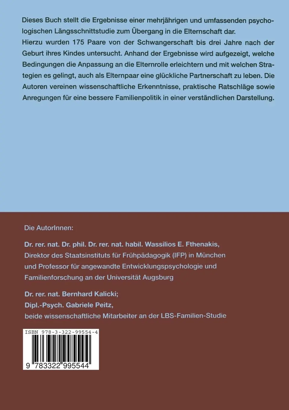 Rückseite: 9783322995544 | Paare werden Eltern | Die Ergebnisse der LBS-Familien-Studie | Buch