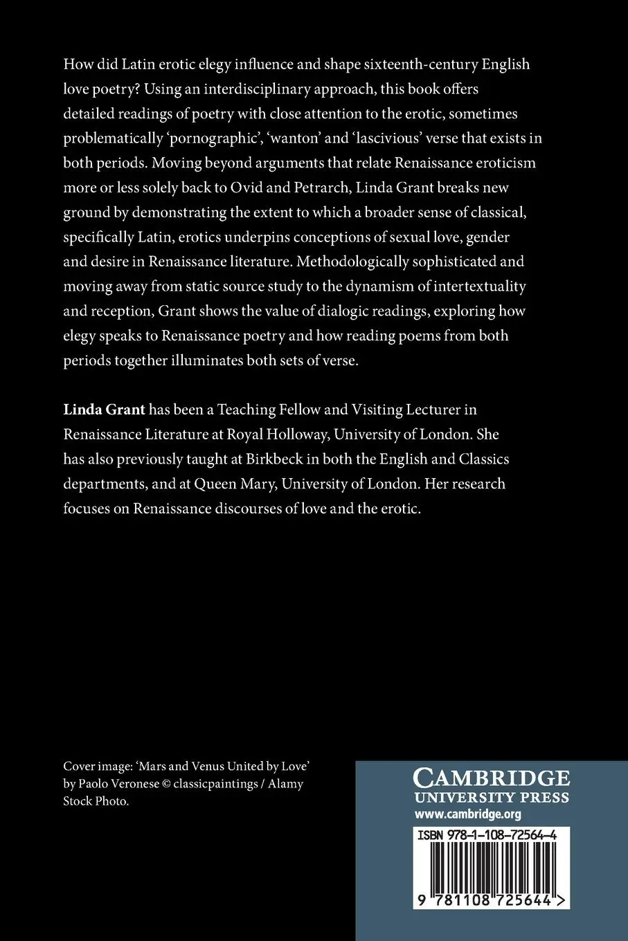 Rückseite: 9781108725644 | Latin Erotic Elegy and the Shaping of Sixteenth-Century English...