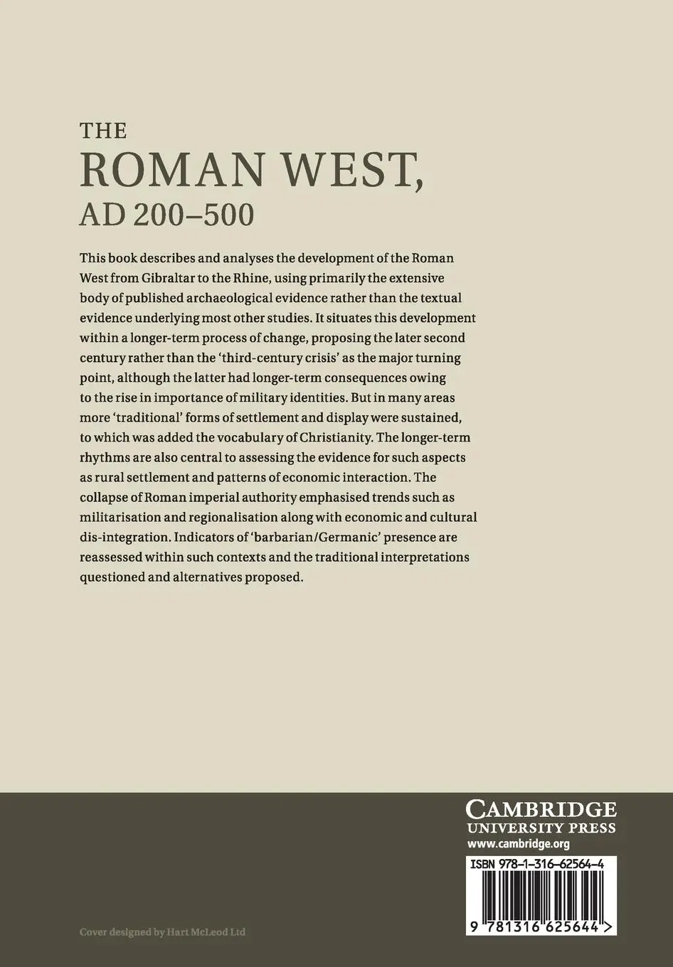Rückseite: 9781316625644 | The Roman West, AD 200-500 | Simon Esmonde Cleary | Taschenbuch | 2016