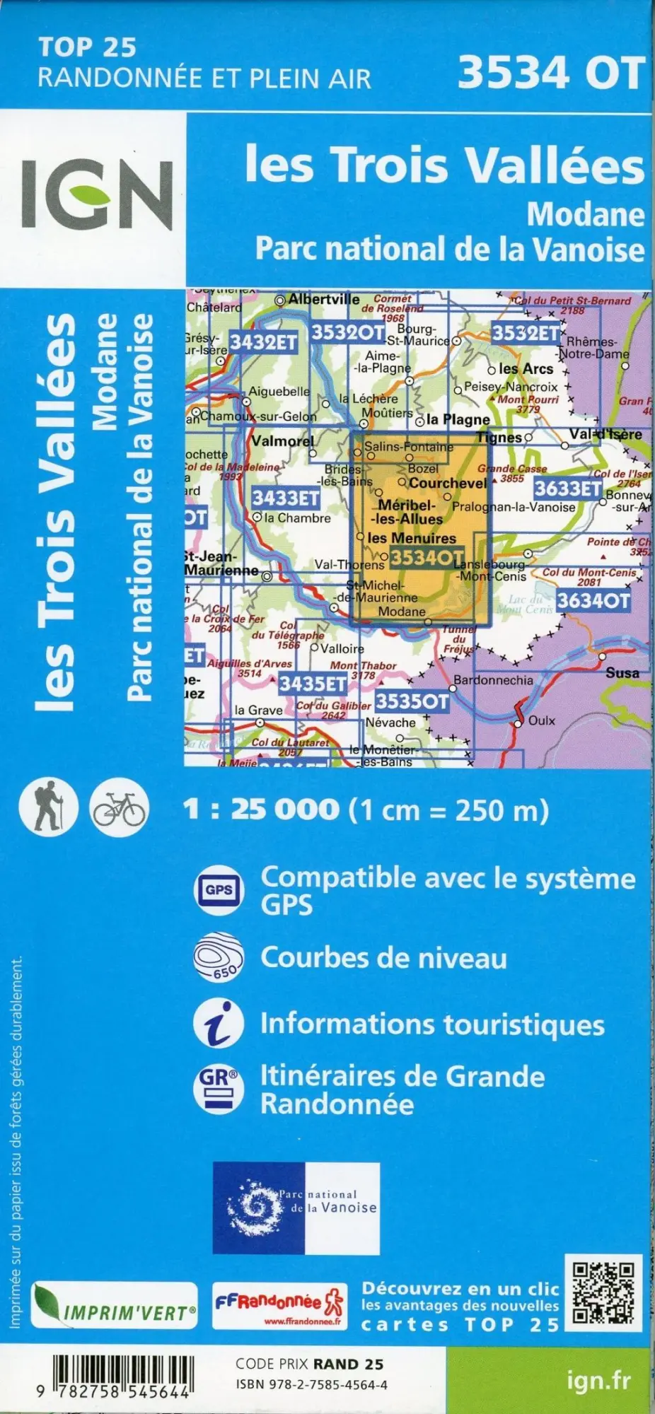 Bild: 9782758545644 | les Trois Vallées. Modane. PN de La Vanoise 1:25 000 | (Land-)Karte