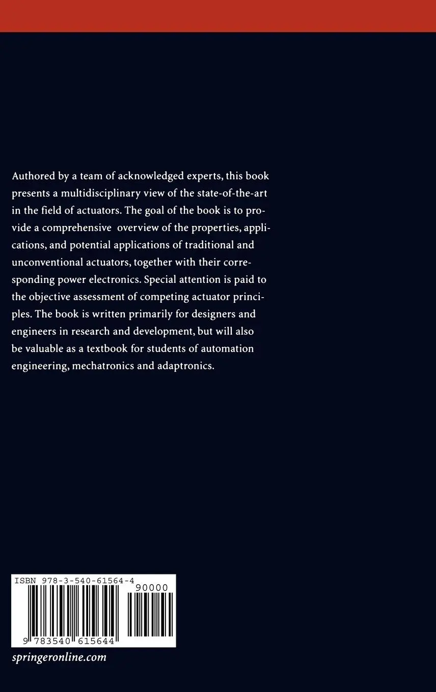Rückseite: 9783540615644 | Actuators | Basics and Applications | Hartmut Janocha | Buch | xiv