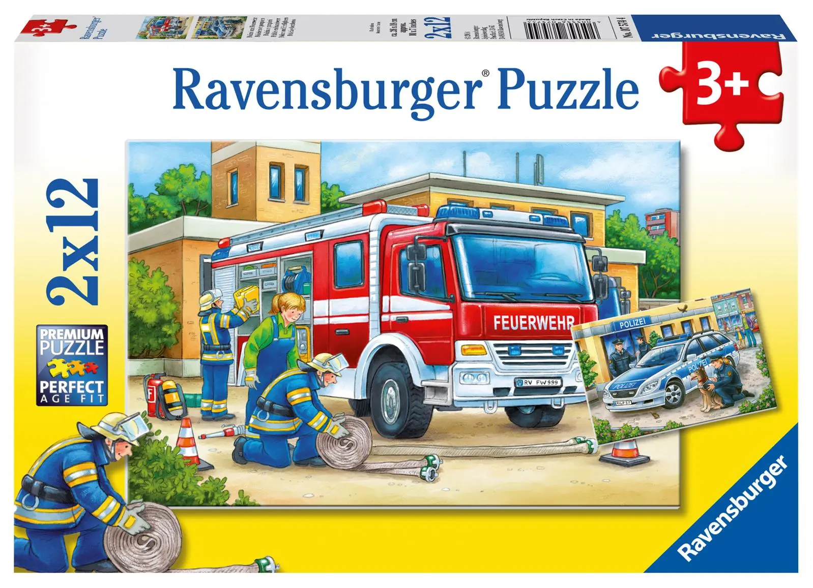Cover: 4005556075744 | Polizei und Feuerwehr. Puzzle 2 X 12 Teile | Spiel | 7574 | Deutsch