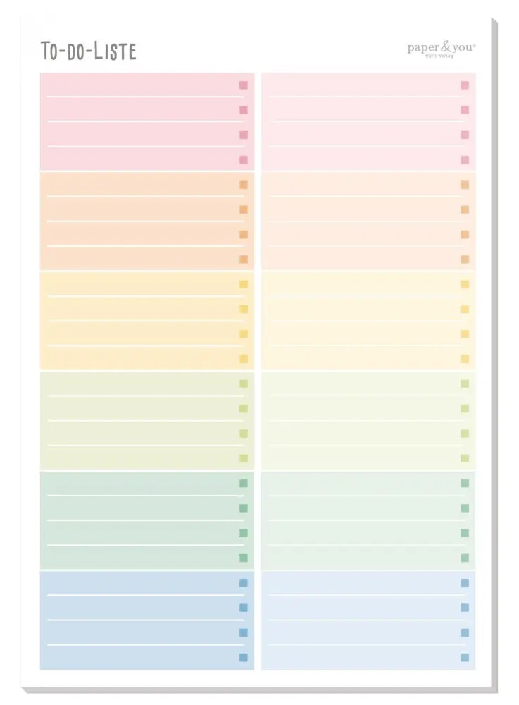 paper&you Block A5 To-do [Rainbow]