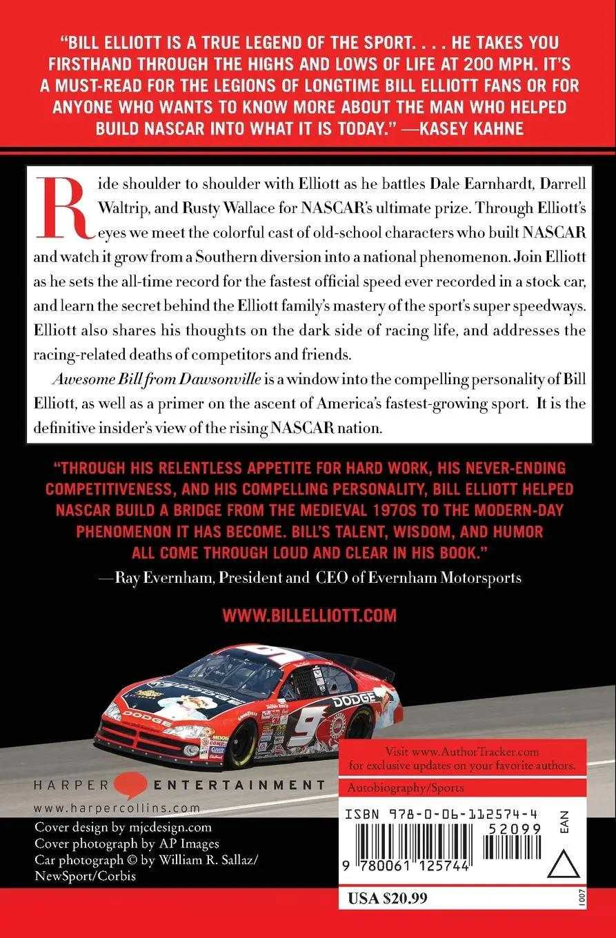 Rückseite: 9780061125744 | Awesome Bill from Dawsonville | My Life in NASCAR | Elliott (u. a.)