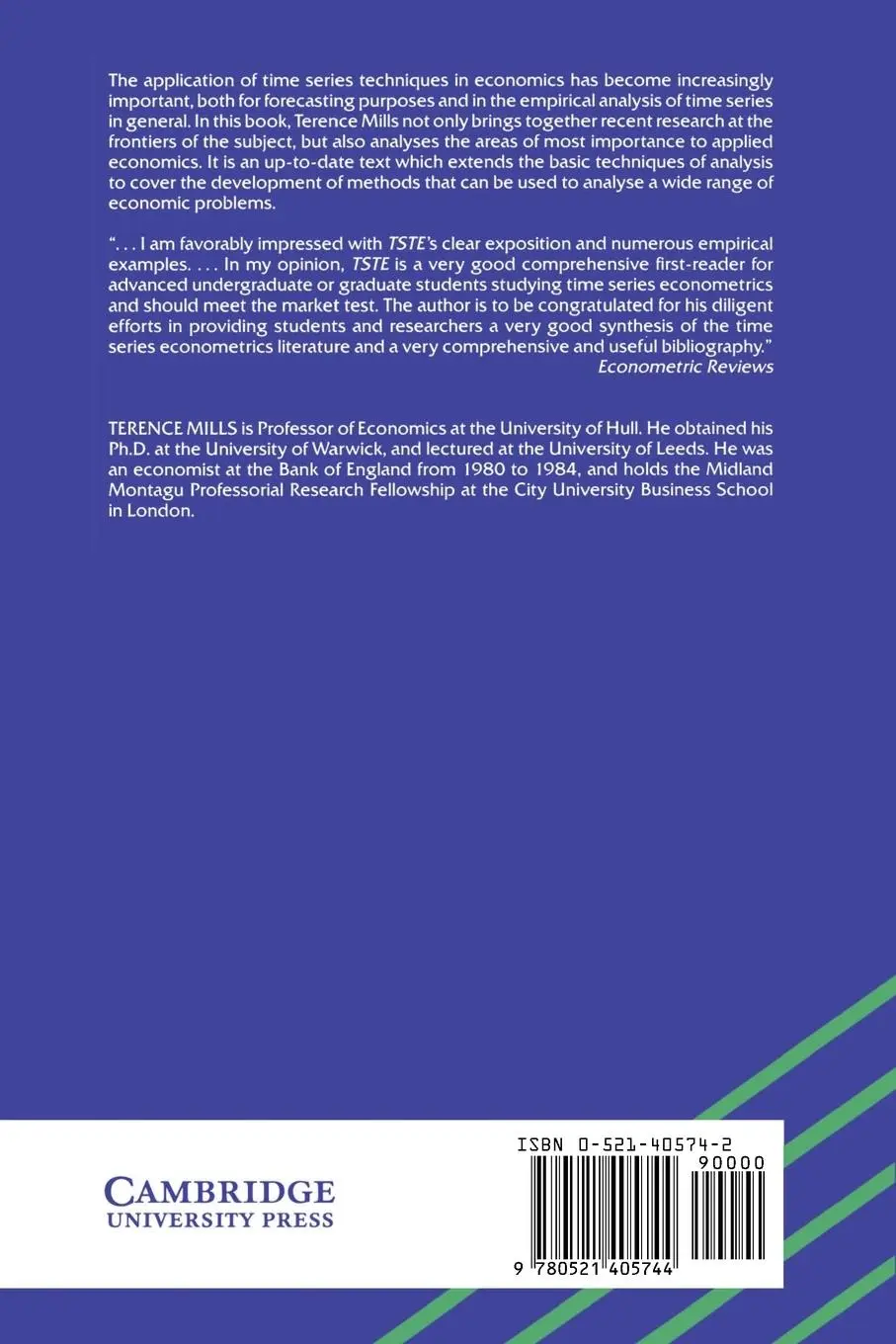 Rückseite: 9780521405744 | Time Series Techniques for Economists | Terence Mills | Taschenbuch