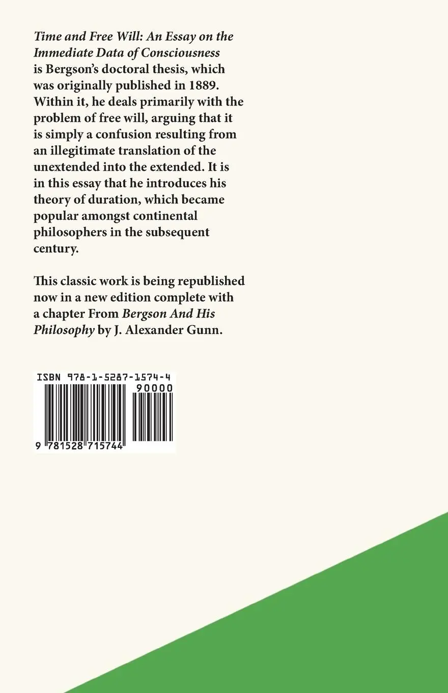 Rückseite: 9781528715744 | Time and Free Will; An Essay on the Immediate Data of Consciousness