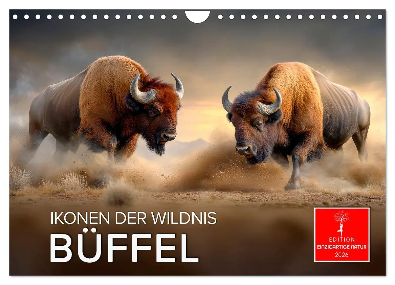 Cover: 9783457305744 | Büffel - Ikonen der Wildnis (Wandkalender 2026 DIN A4 quer),...
