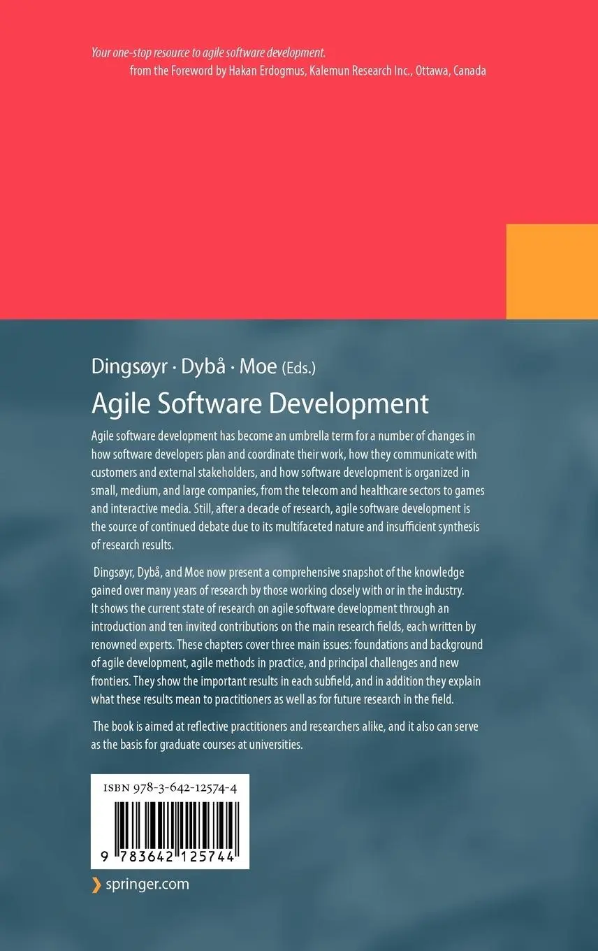Rückseite: 9783642125744 | Agile Software Development | Current Research and Future Directions