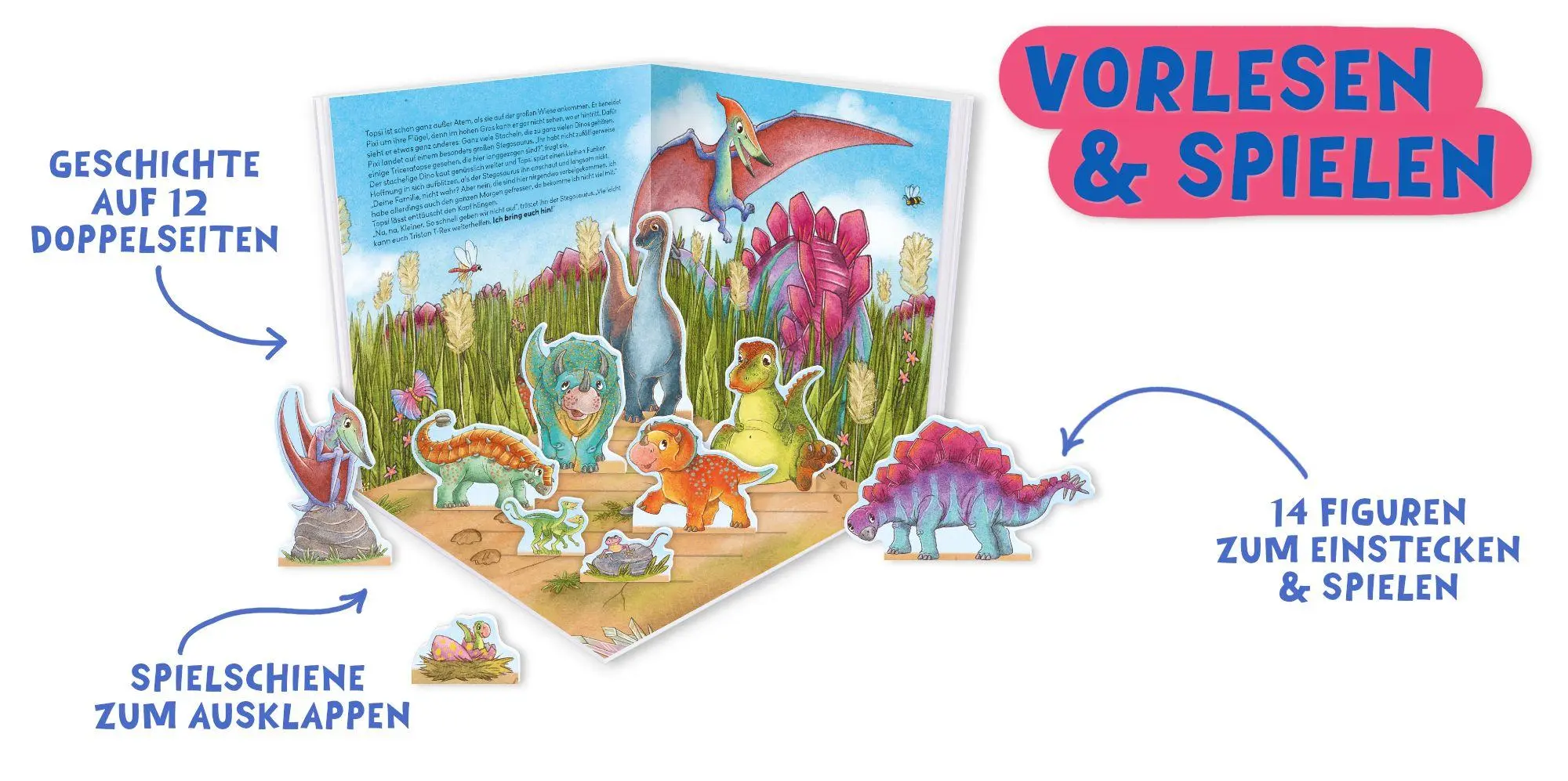 Bild: 9783780665744 | Neue Dino-Freunde für Topsi | Ein Bilderbuch mit 14 Spielfiguren