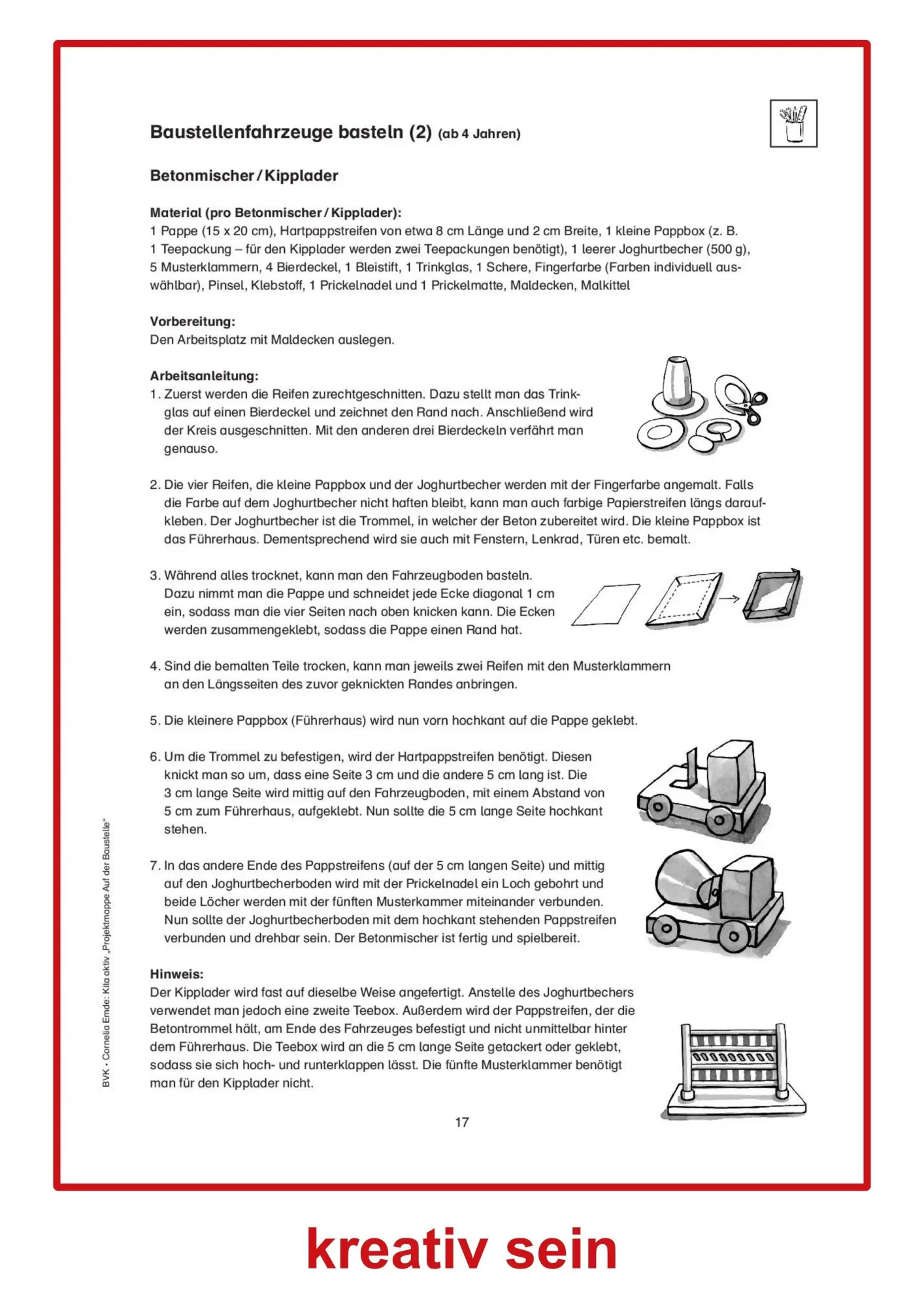 Bild: 9783867405744 | Kita aktiv "Projektmappe Auf der Baustelle" | Cornelia Emde | 48 S.