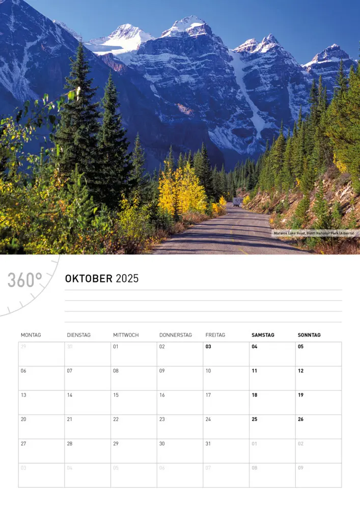 Bild: 9783968555744 | 360° Kanada - Der Westen Broschürenkalender 2025 | Christian Heeb