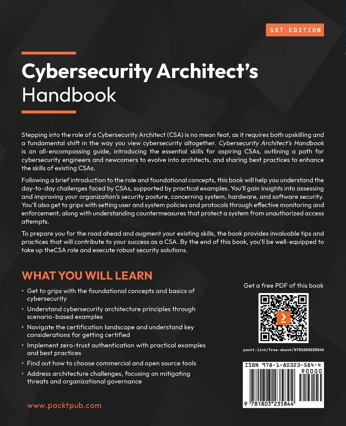 Rückseite: 9781803235844 | Cybersecurity Architect's Handbook | Lester Nichols | Taschenbuch