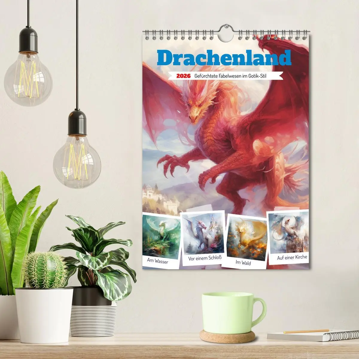Bild: 9783516315844 | Drachenland. Gefürchtete Fabelwesen im Gotik-Stil (Wandkalender...
