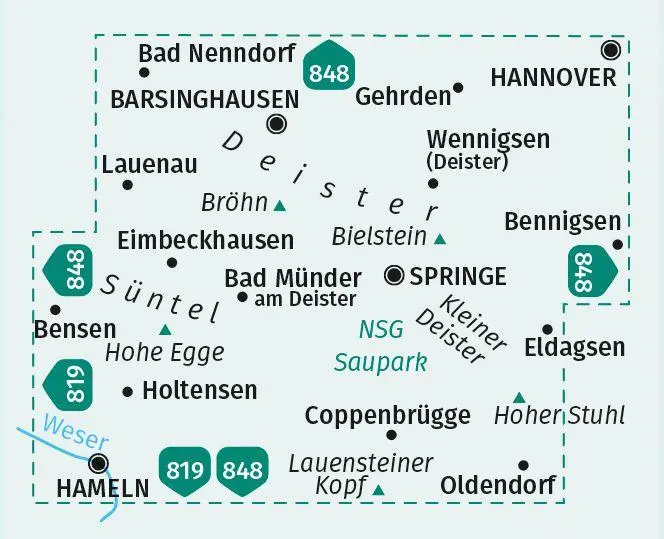Bild: 9783991215844 | KOMPASS Wanderkarte 864 Deister, Süntel und Saupark 1:25.000 | 2 S.