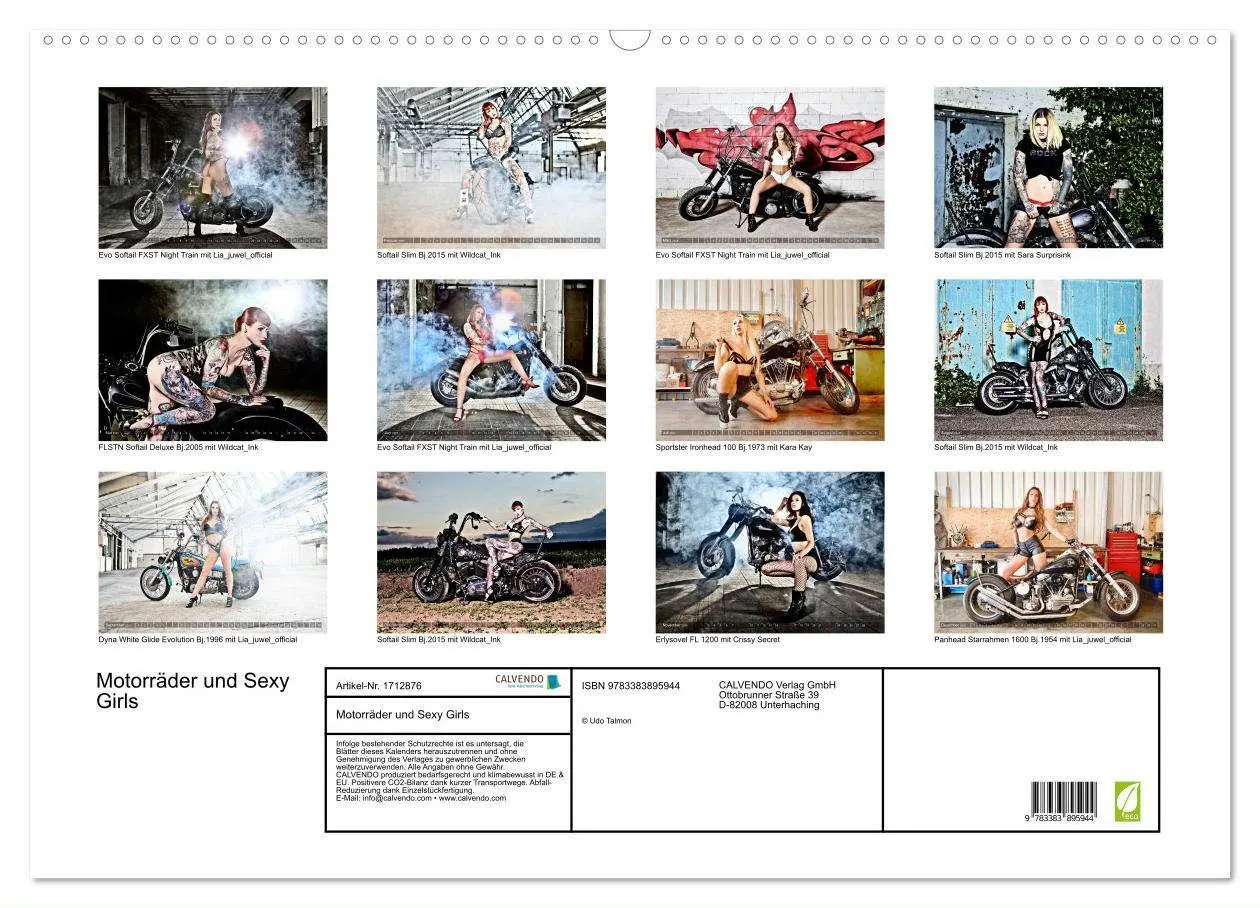 Bild: 9783383895944 | Motorräder und Sexy Girls (Wandkalender 2025 DIN A2 quer), CALVENDO...