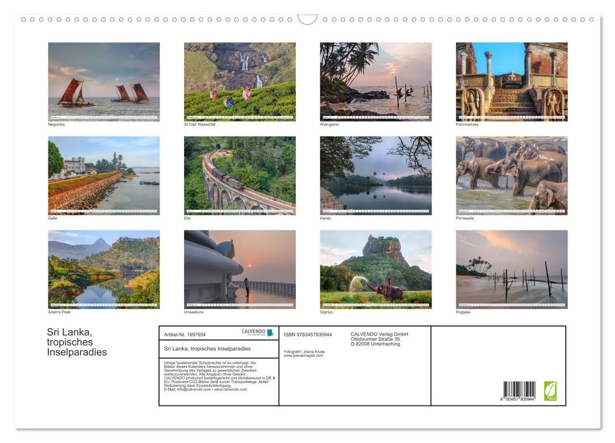 Bild: 9783457835944 | Sri Lanka, tropisches Inselparadies (Wandkalender 2026 DIN A2...