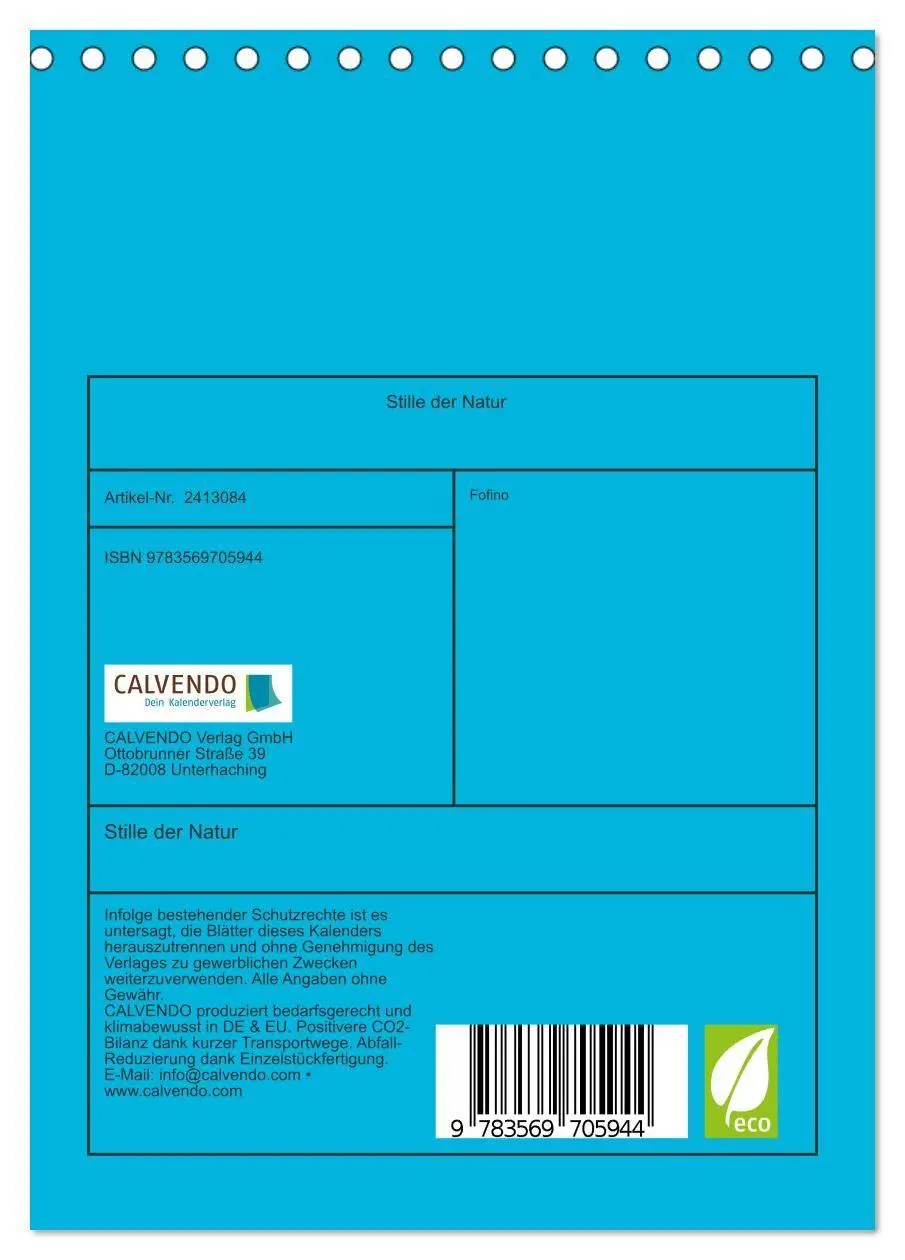 Bild: 9783569705944 | Stille der Natur (Tischkalender 2027 DIN A5 hoch), CALVENDO...