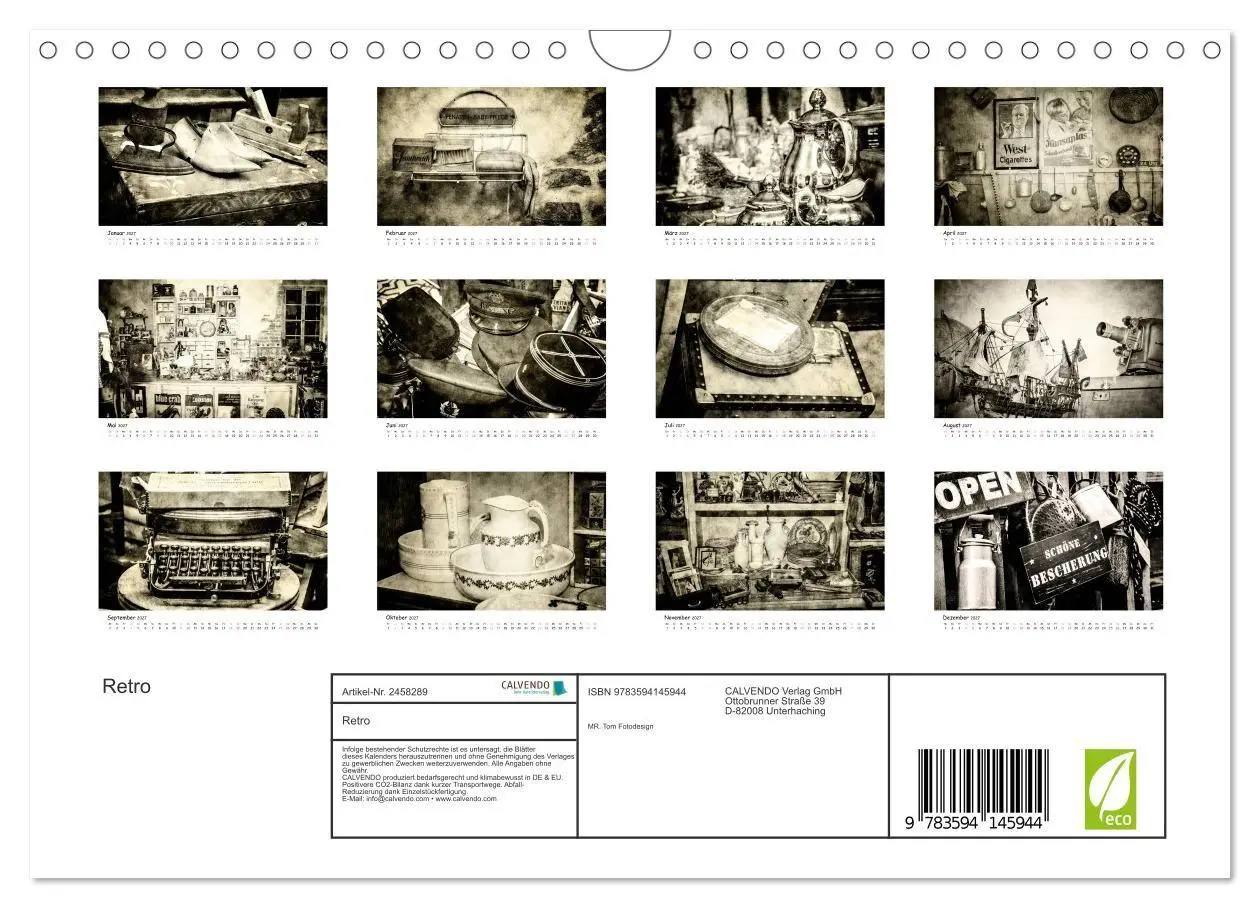 Bild: 9783594145944 | Retro (Wandkalender 2027 DIN A4 quer), CALVENDO Monatskalender | 2027