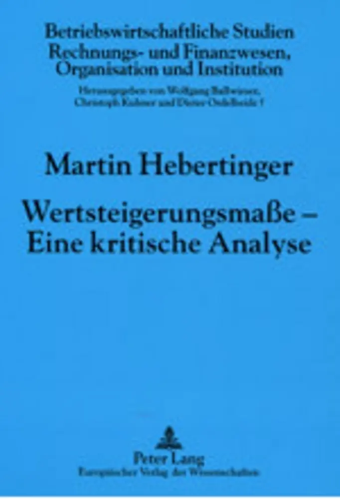 Cover: 9783631385944 | Wertsteigerungsmaße - Eine kritische Analyse | Martin Hebertinger