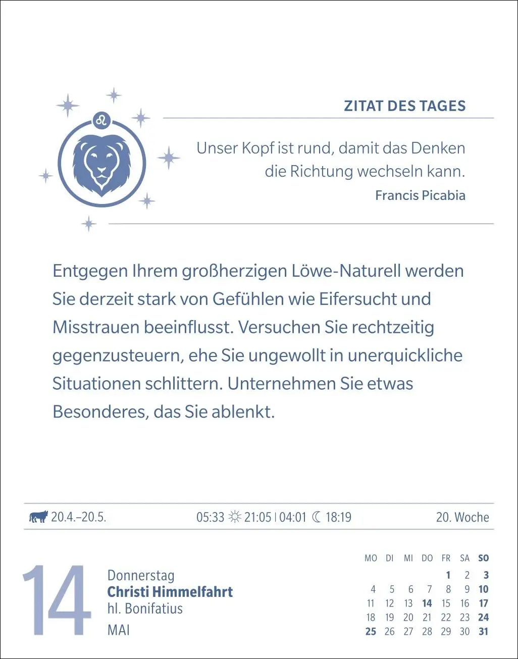 Bild: 9783840035944 | Löwe Sternzeichenkalender 2026 - Tagesabreißkalender - Ihr Horoskop...