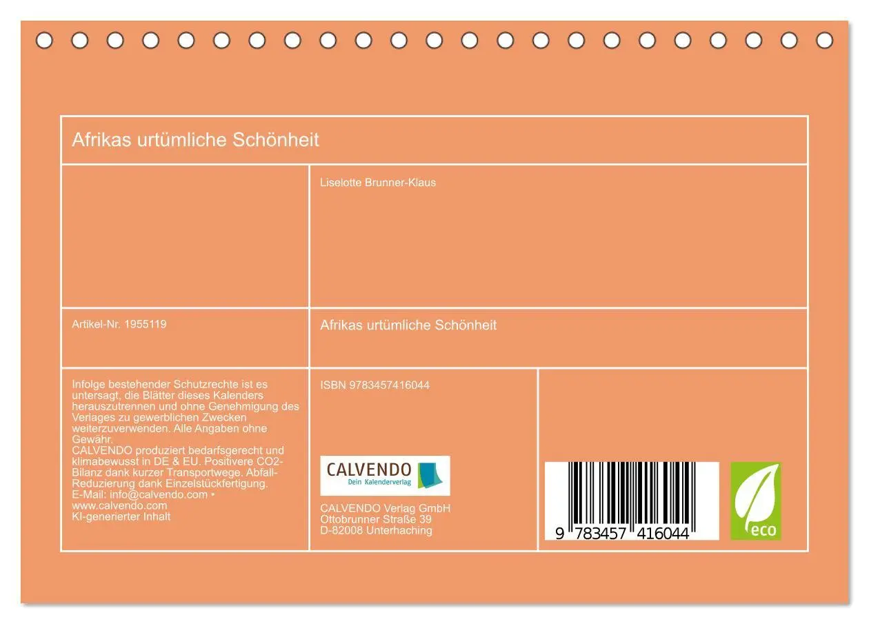 Bild: 9783457416044 | Afrikas urtümliche Schönheit (Tischkalender 2026 DIN A5 quer),...