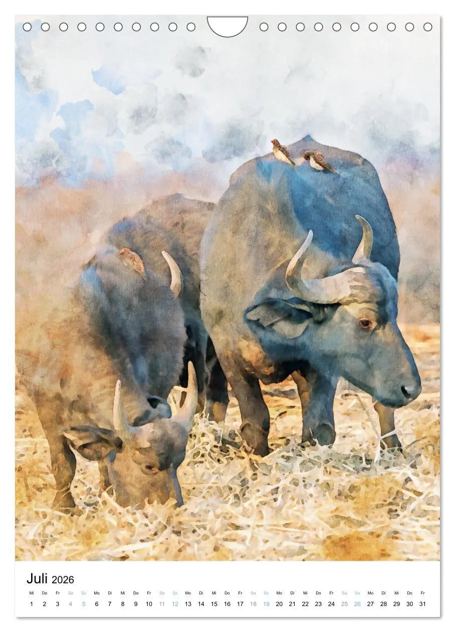 Bild: 9783516366044 | Afrikas Tierwelt - wie gemalt (Wandkalender 2026 DIN A4 hoch),...