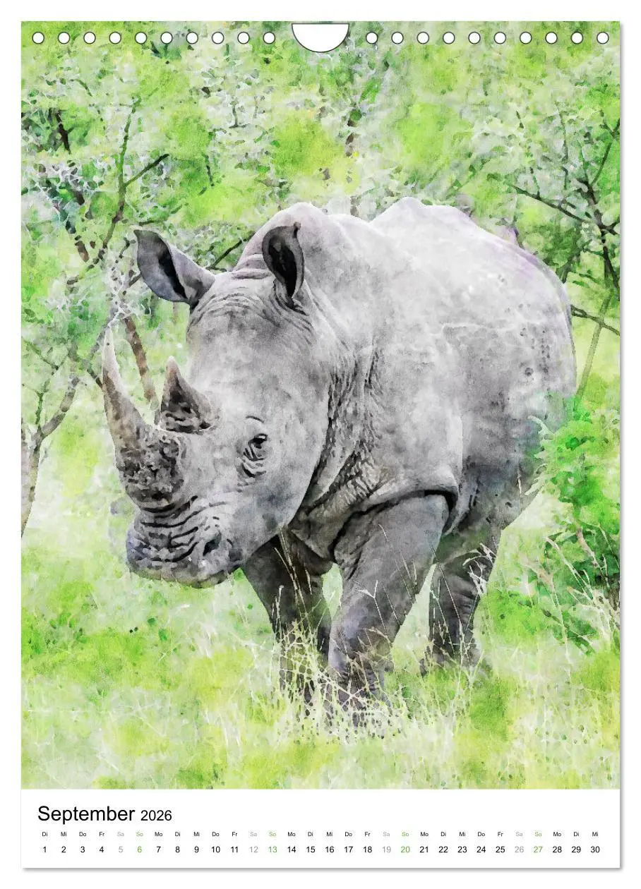 Bild: 9783516366044 | Afrikas Tierwelt - wie gemalt (Wandkalender 2026 DIN A4 hoch),...