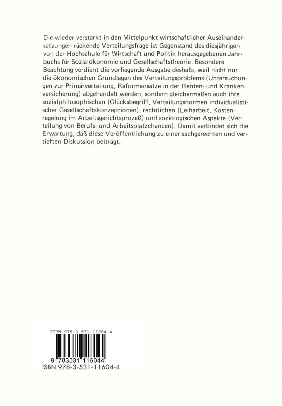 Rückseite: 9783531116044 | Verteilungsprobleme in Industriegesellschaften | Kenneth A. Loparo