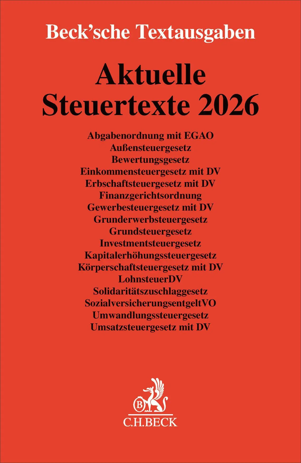 Cover: 9783406846144 | Aktuelle Steuertexte 2026 | Taschenbuch | Beck´sche Textausgaben | XII