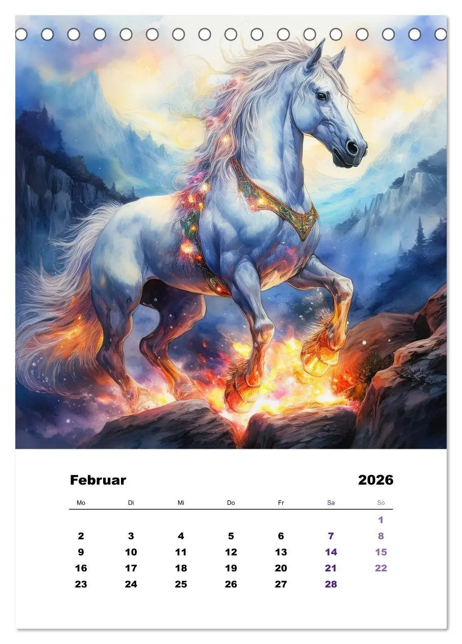 Bild: 9783457646144 | Mystic horses - Pferde aus Fantasie und Sagenwelt (Tischkalender...