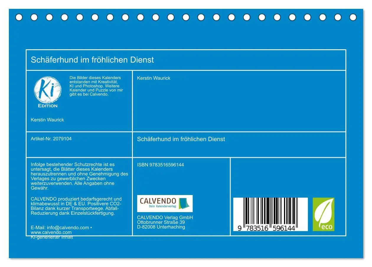 Bild: 9783516596144 | Schäferhund im fröhlichen Dienst (Tischkalender 2026 DIN A5 quer),...