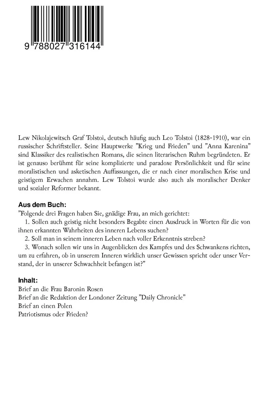 Rückseite: 9788027316144 | Briefe | Leo Tolstoi | Taschenbuch | Kartoniert / Broschiert | 2018