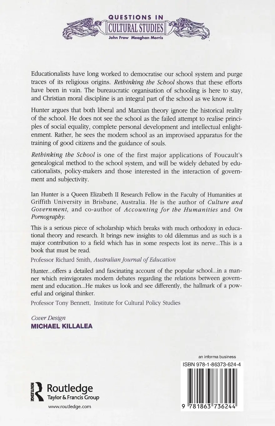 Rückseite: 9781863736244 | Rethinking the School | Subjectivity, bureaucracy, criticism | Hunter