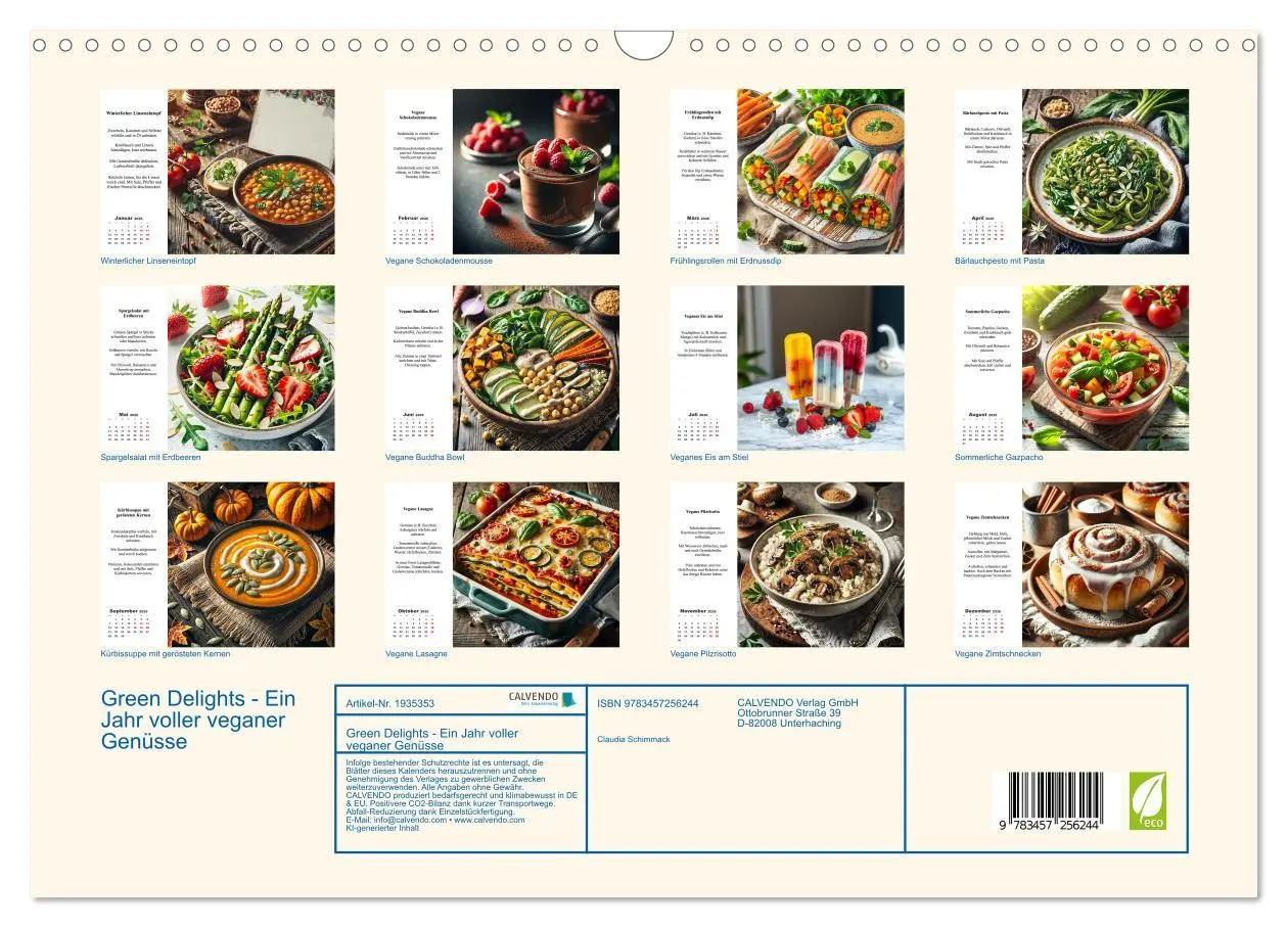 Bild: 9783457256244 | Green Delights - Ein Jahr voller veganer Genüsse (Wandkalender 2026...