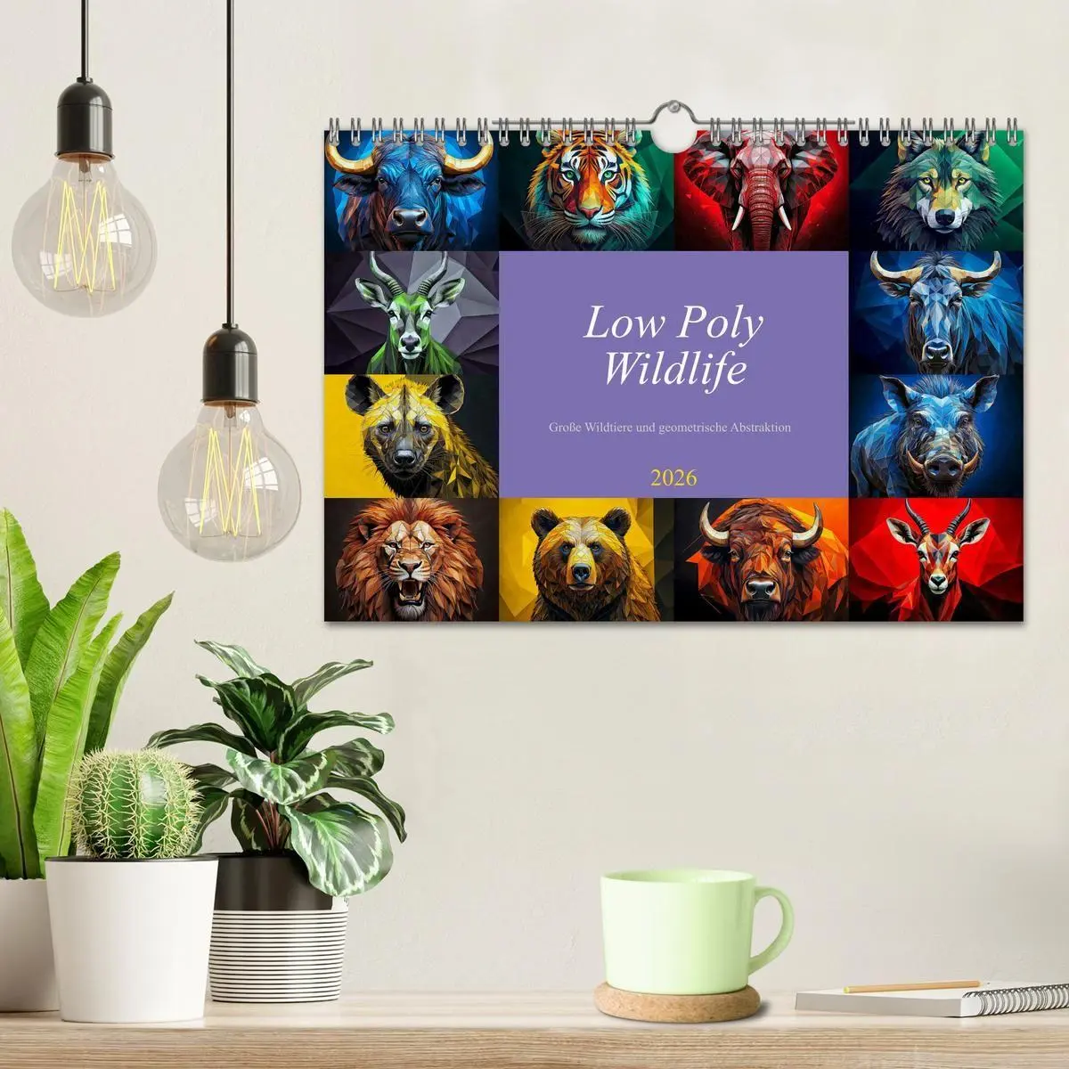 Bild: 9783516726244 | Low Poly Wildlife (Wandkalender 2026 DIN A4 quer), CALVENDO...