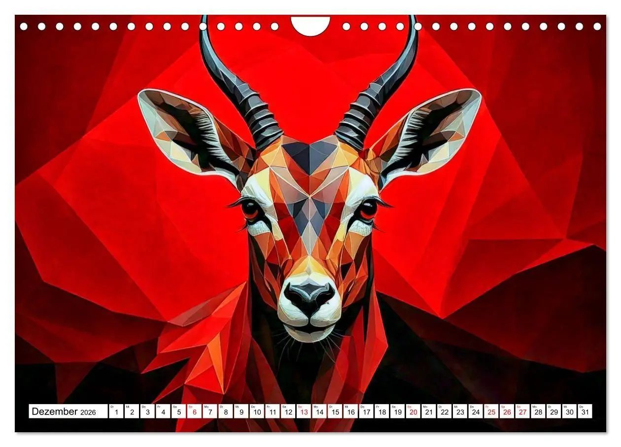 Bild: 9783516726244 | Low Poly Wildlife (Wandkalender 2026 DIN A4 quer), CALVENDO...