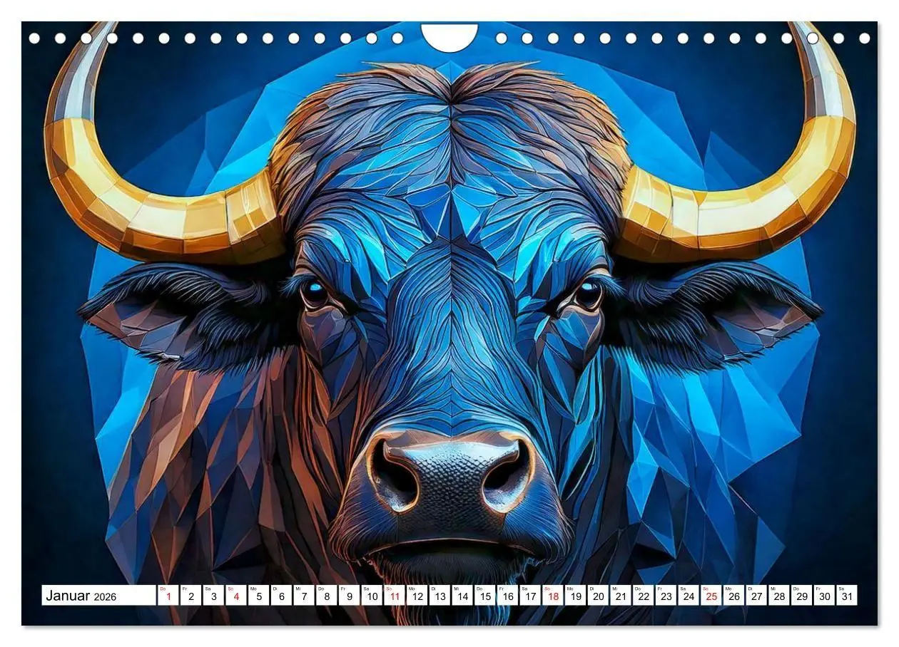 Bild: 9783516726244 | Low Poly Wildlife (Wandkalender 2026 DIN A4 quer), CALVENDO...