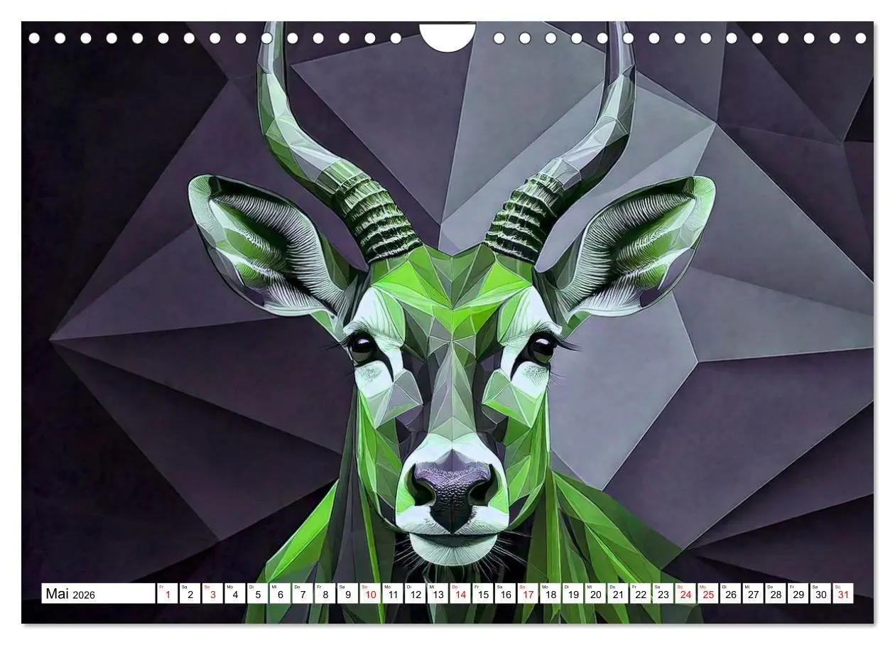 Bild: 9783516726244 | Low Poly Wildlife (Wandkalender 2026 DIN A4 quer), CALVENDO...