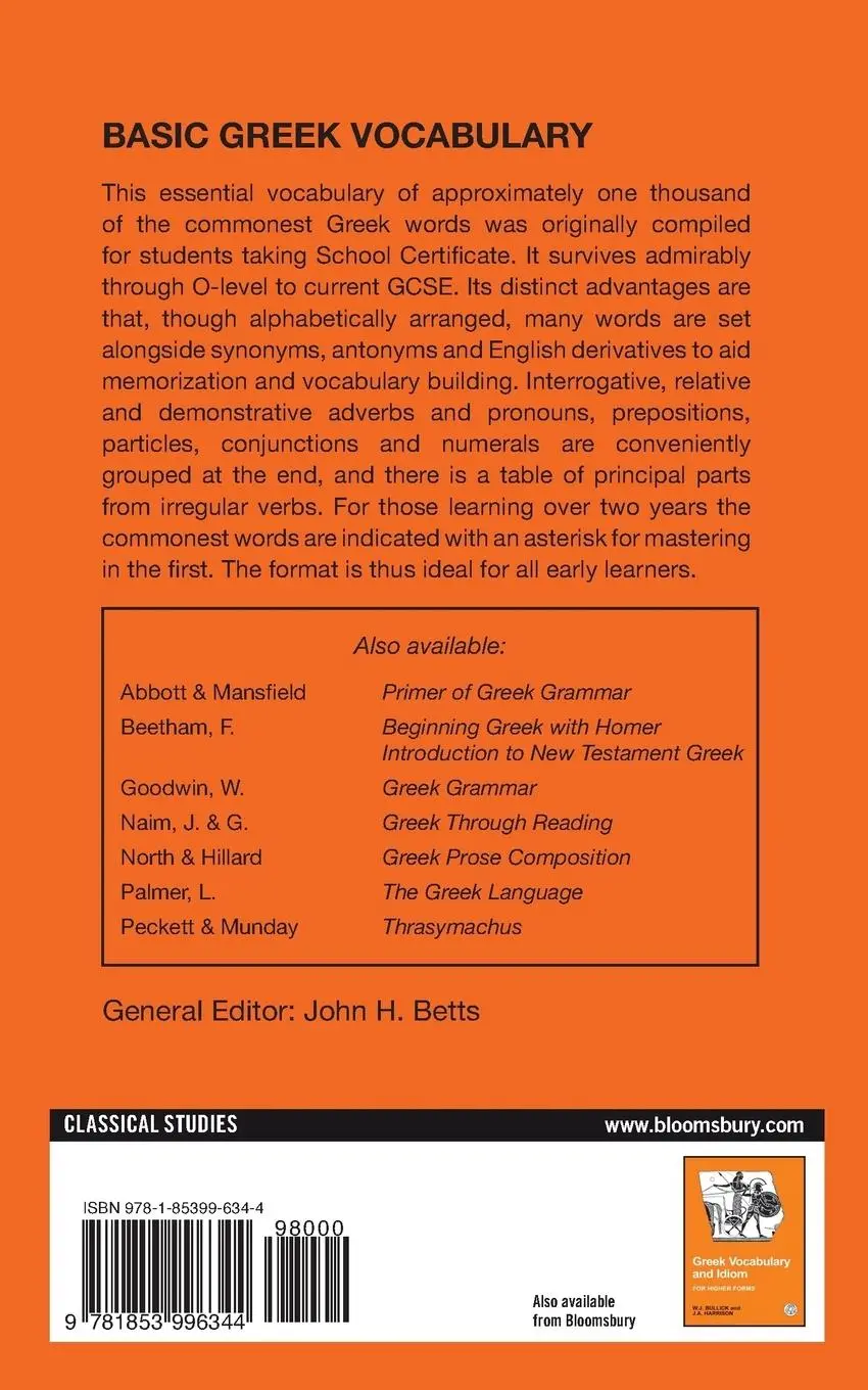 Rückseite: 9781853996344 | Basic Greek Vocabulary | J. R. Cheadle | Taschenbuch | Englisch | 2013