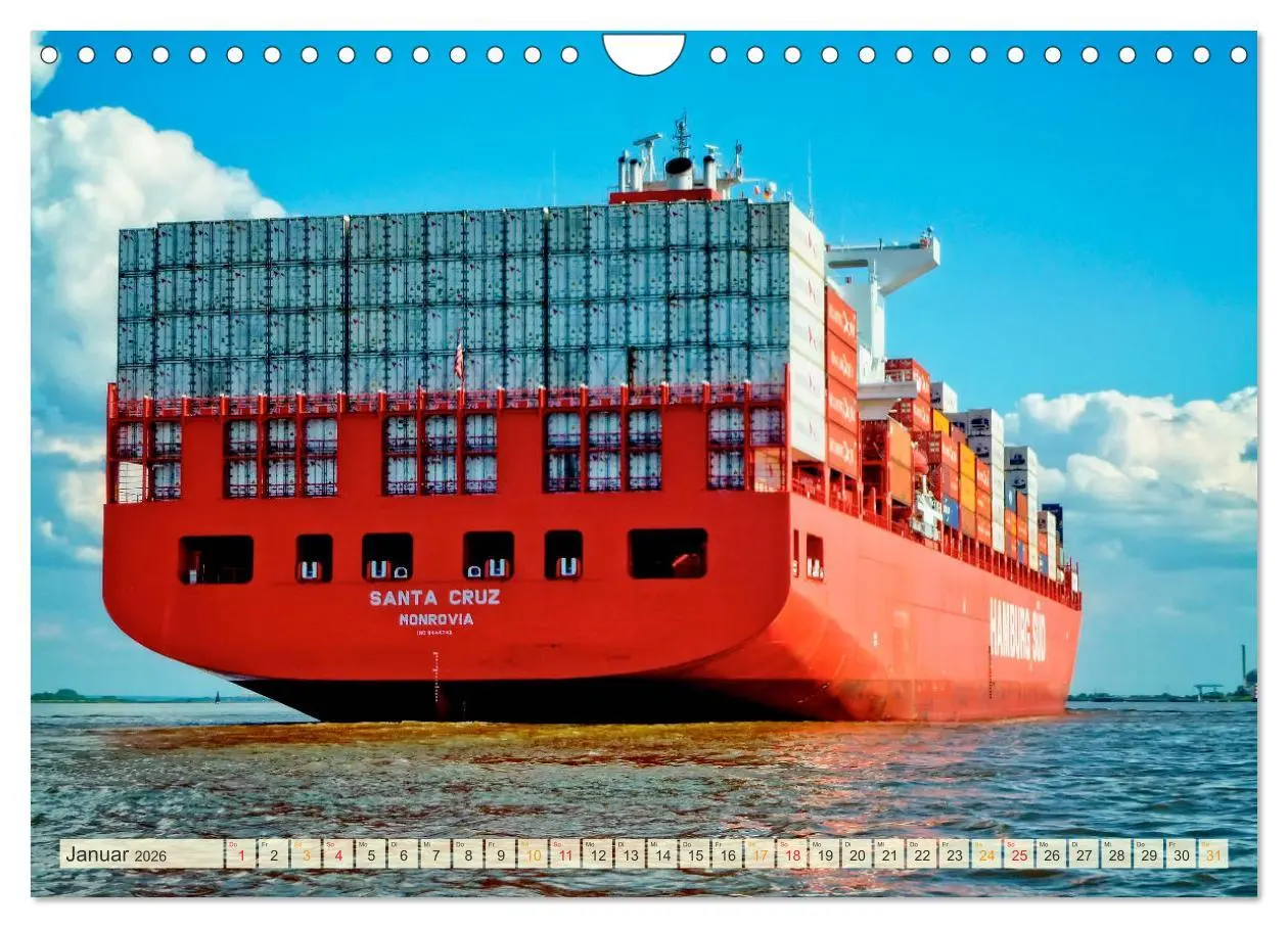 Bild: 9783457866344 | Containerschiffe auf der Elbe (Wandkalender 2026 DIN A4 quer),...