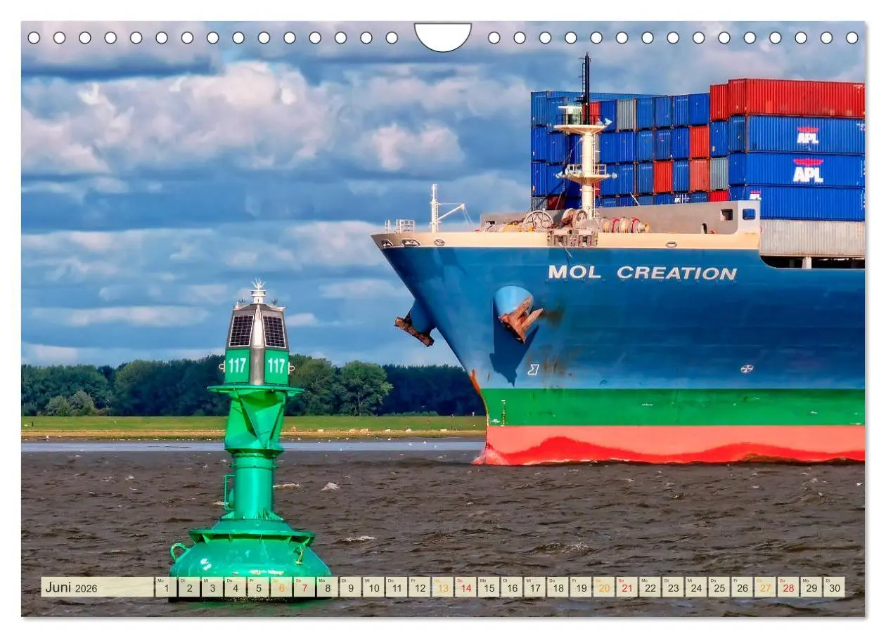 Bild: 9783457866344 | Containerschiffe auf der Elbe (Wandkalender 2026 DIN A4 quer),...