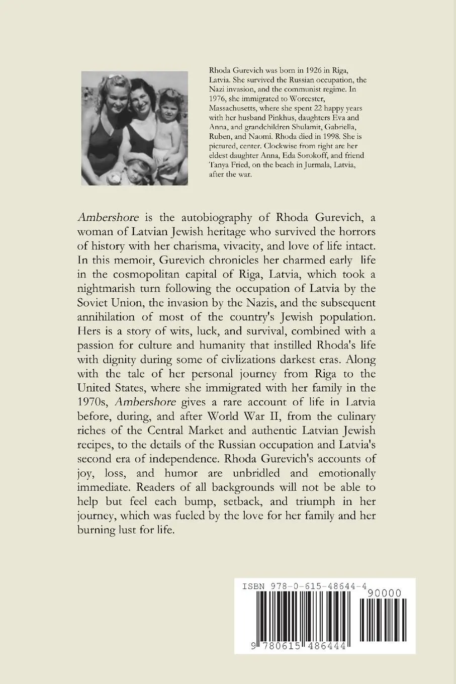 Rückseite: 9780615486444 | Ambershore | A Memoir of a Latvian-Jewish Woman | Rhoda Gurevich