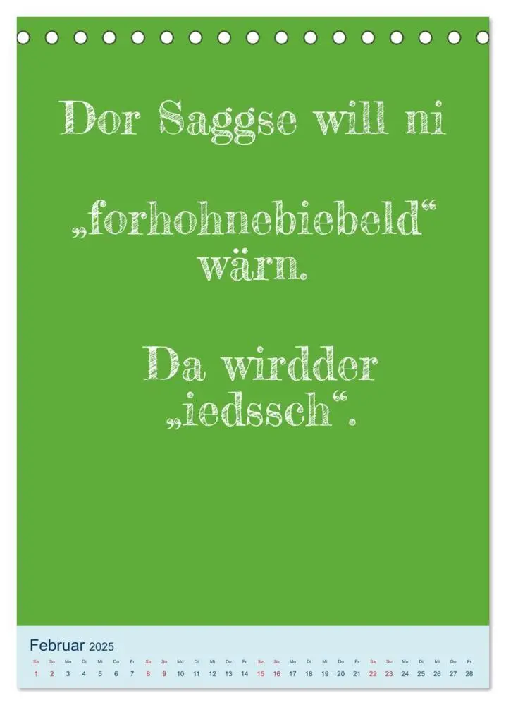 Bild: 9783435906444 | Humorvoller Mundartkalender Sachsen (Tischkalender 2025 DIN A5...