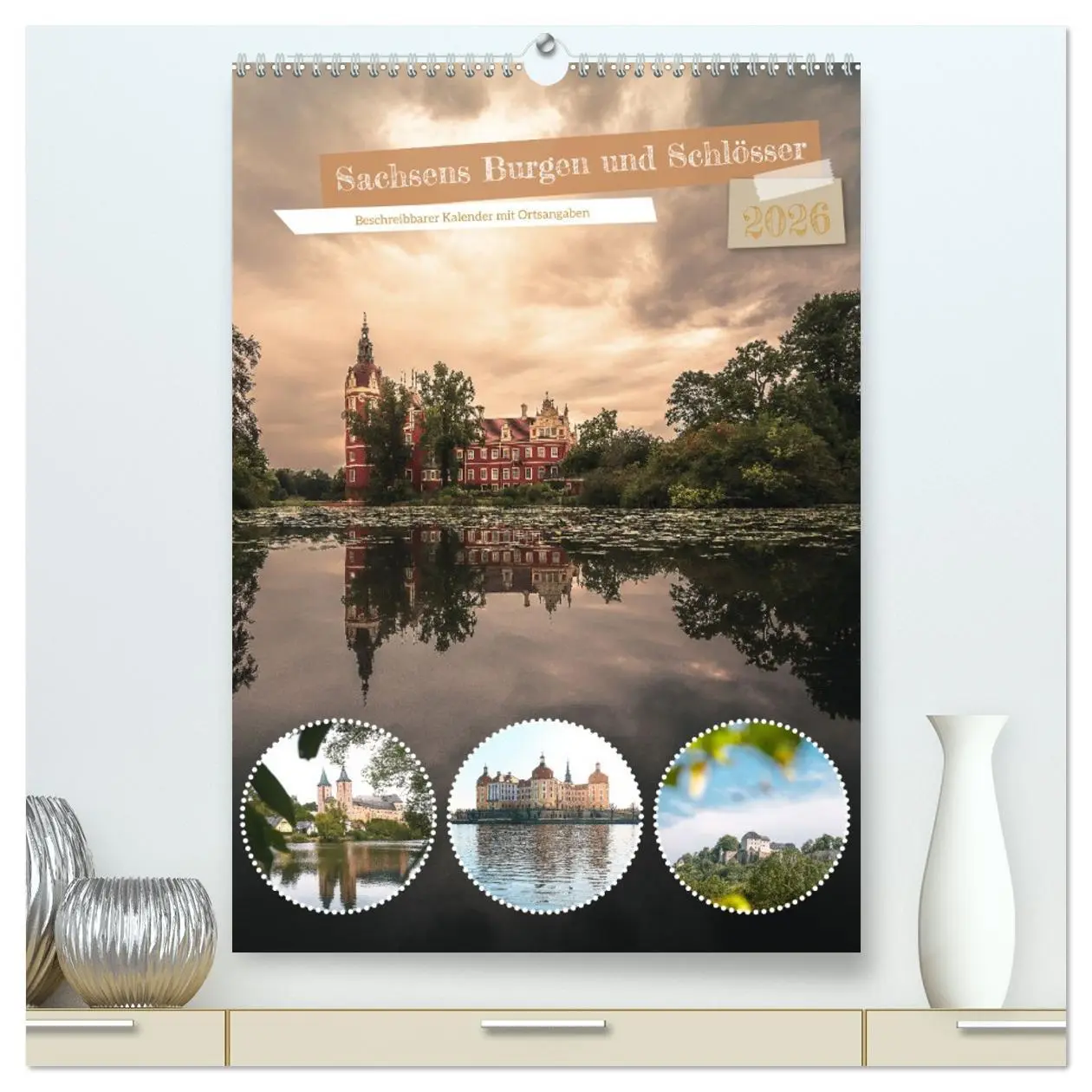 Cover: 9783516326444 | Sachsens Burgen und Schlösser - Beschreibbarer Kalender mit...