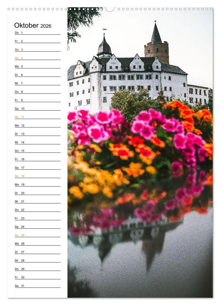 Bild: 9783516326444 | Sachsens Burgen und Schlösser - Beschreibbarer Kalender mit...