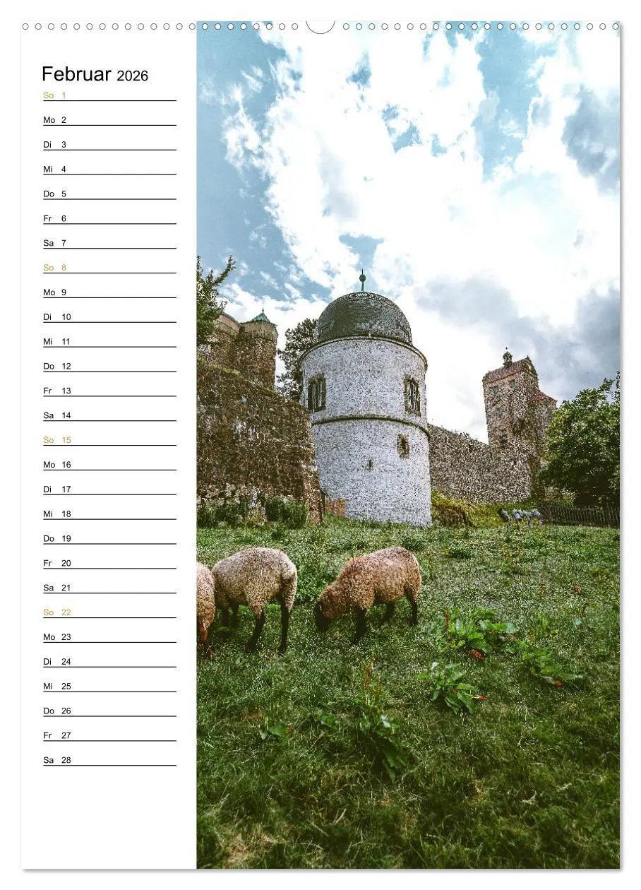 Bild: 9783516326444 | Sachsens Burgen und Schlösser - Beschreibbarer Kalender mit...